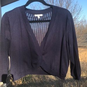 Royal blue shrug, 3/4 length